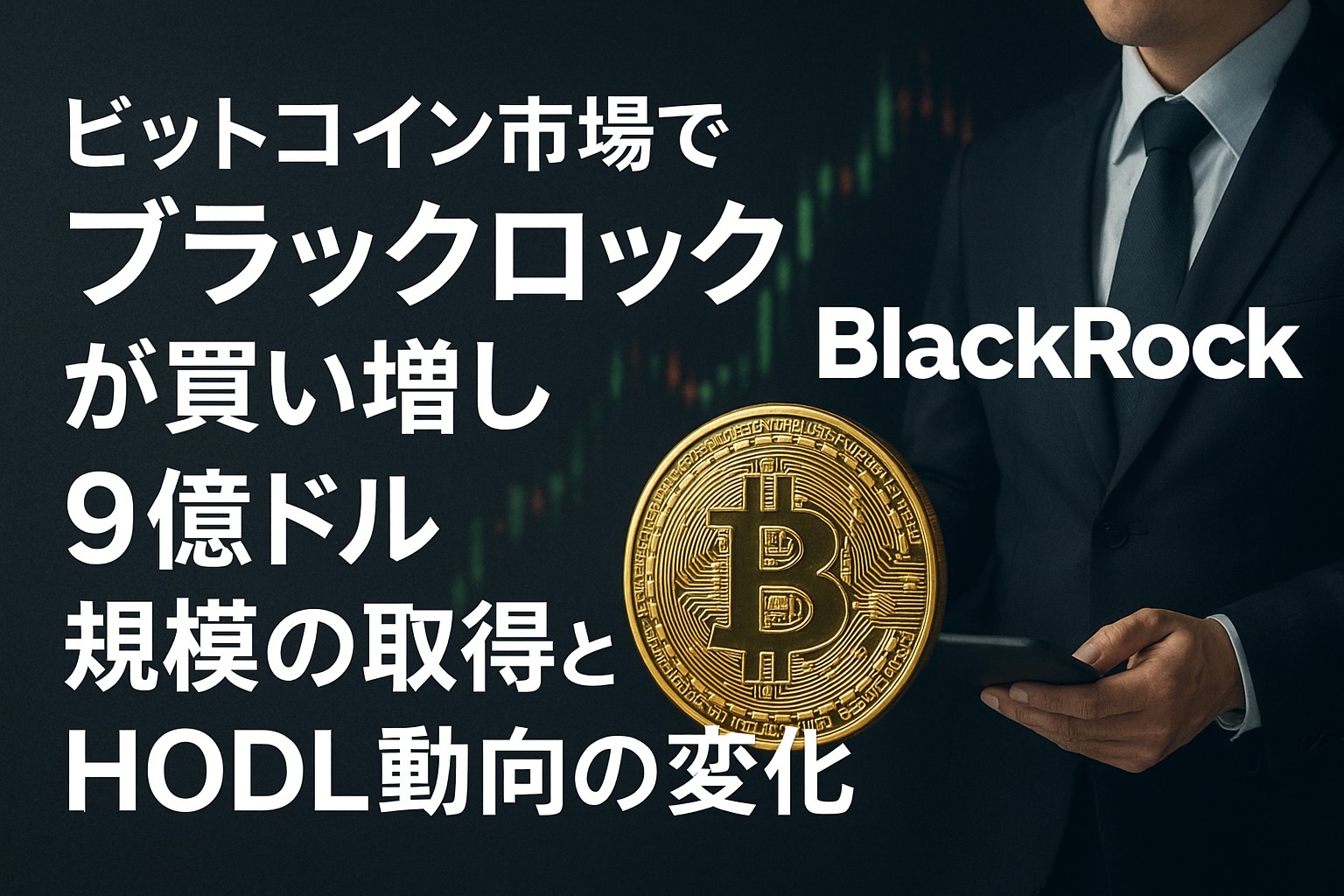 ビットコイン市場でブラックロックが買い増し。9億ドル規模の取得とガチホ動向の変化 | Crypto News Topic